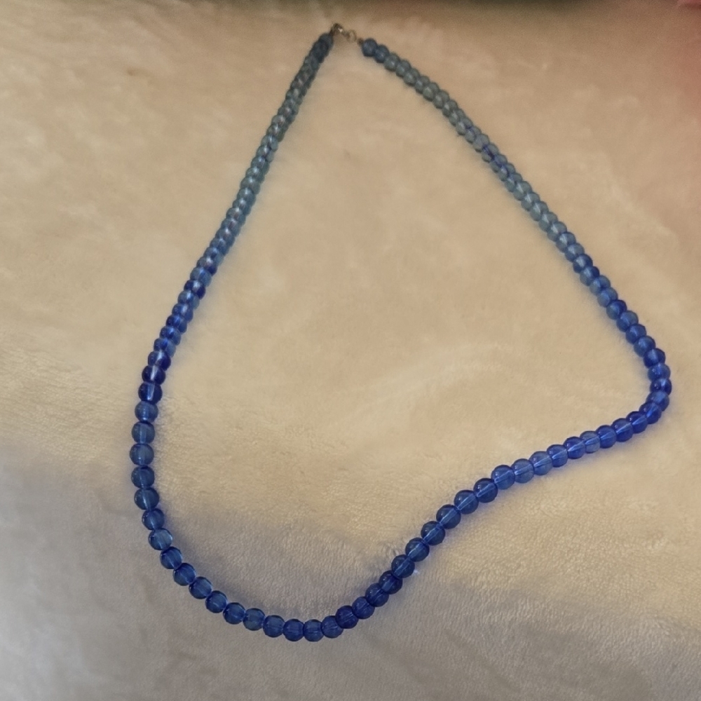 Elegant Blue Ombre Beaded Necklace